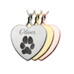 Actual Paw Print Pendant - Heart